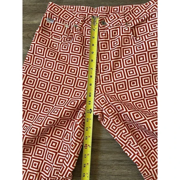 The Ragged Priest Hight Waisted Red & White Printed Jeans Size 30 - Picture 8 of 9